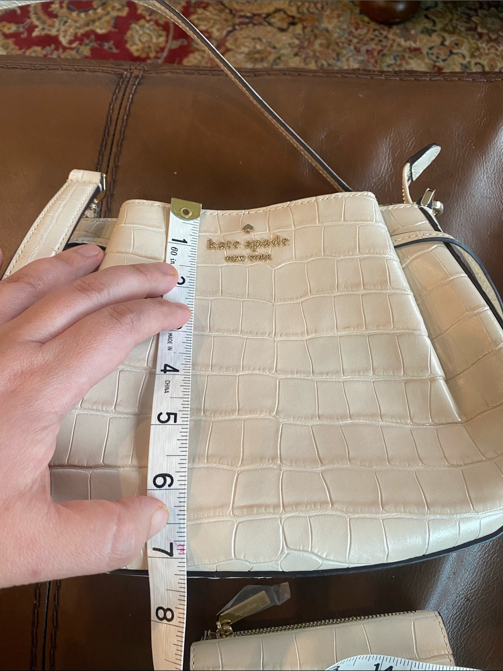 Kate Spade New York Dumpling Croc-Embossed Leather Crossbody Bag with wallet - Picture 12 of 13